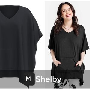 Lularoe Shelby Lightweight Poncho Medium Black NWT